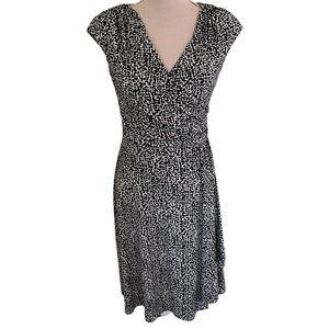 Lauren Ralph Lauren Black/White Geometric Jersey Knit Aline Dress 2
